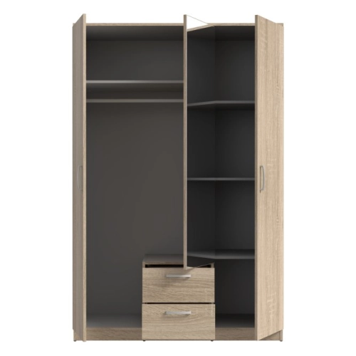 Szafa z lustrem 120 cm z szufladami NIKO Dąb Sonoma